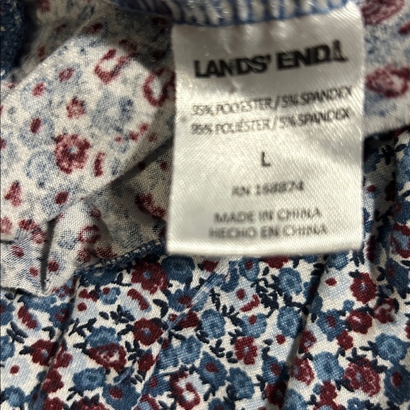 Lands End Blue & Burgundy Floral PJ Bottoms w Drawstring
Size L - Picture 5 of 6